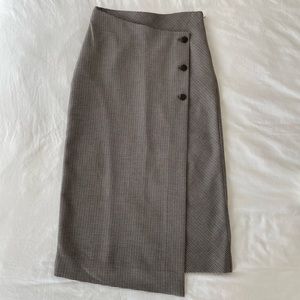 Babaton Billy Asymmetrical Houndstooth Midi Skirt